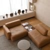 Modular Faux Leather Sofa Set, Tan, Perfect for Customizable Living Spaces