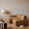 Modular Faux Leather Sofa Set, Tan, Perfect for Customizable Living Spaces