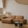 Modular Faux Leather Sofa Set, Tan, Perfect for Customizable Living Spaces