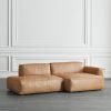 Modular Faux Leather Sofa Set, Tan, Perfect for Customizable Living Spaces