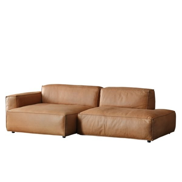 Modular Faux Leather Sofa Set, Tan, Perfect for Customizable Living Spaces