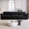 Grande Sofa Collection - Snowy Chenille Black Fabric Sofas for Large Flats, Available in Multiple Sizes