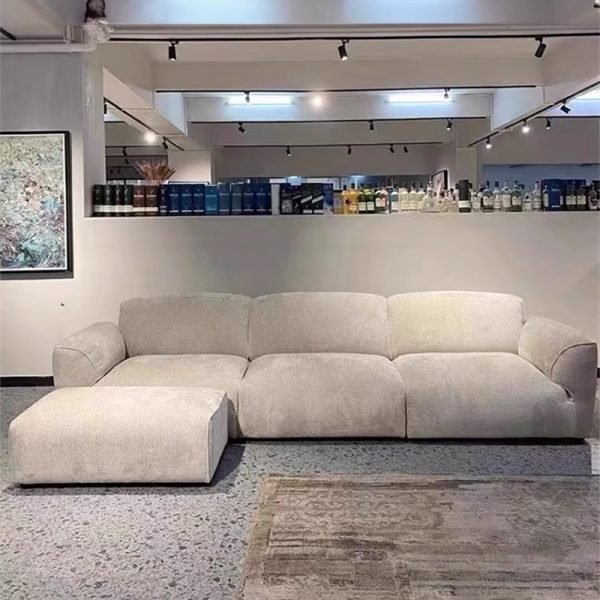 Grande Sofa Collection - Snowy Chenille Black Fabric Sofas for Large Flats, Available in Multiple Sizes