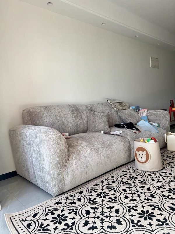 Grande Sofa Collection - Snowy Chenille Black Fabric Sofas for Large Flats, Available in Multiple Sizes