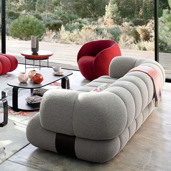 BX2203 (12) Luxurious Red Modular Sofa Set for Contemporary Living Spaces