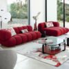 BX2203 (4) Luxurious Red Modular Sofa Set for Contemporary Living Spaces
