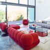 BX2203 (5) Luxurious Red Modular Sofa Set for Contemporary Living Spaces