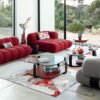 BX2203 (9) Luxurious Red Modular Sofa Set for Contemporary Living Spaces