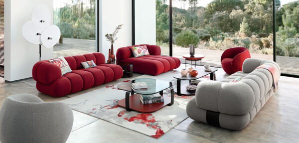 BX2203 (9) Luxurious Red Modular Sofa Set for Contemporary Living Spaces