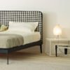 2 Nordic Style High Legged Houndstooth Bed