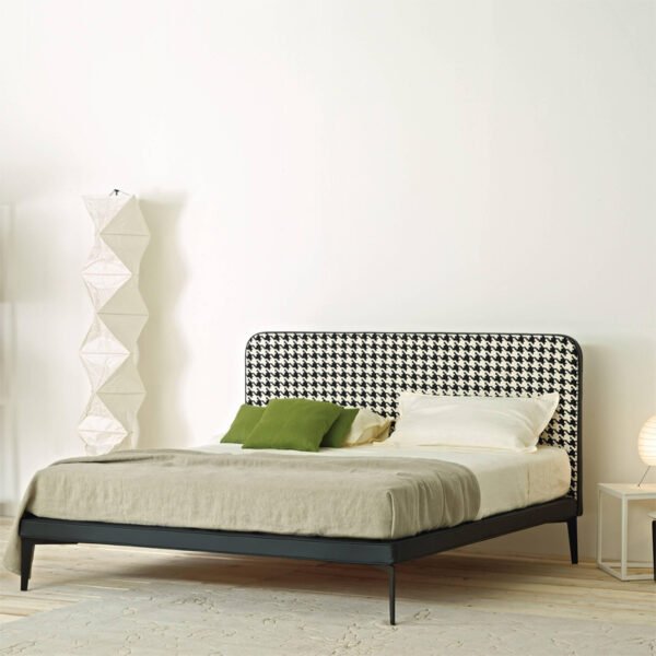 千鸟格 Nordic Style High Legged Houndstooth Bed