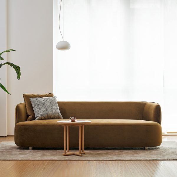 Modern Scandinavian Style Velvet Sofa, Available in 2.2M, 2.4M, and 2.6M Lengths