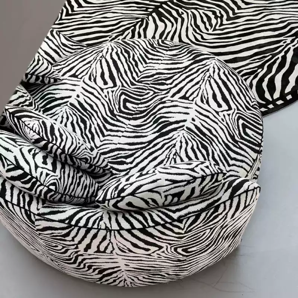 3.4M Extra-Long Modern Sectional Sofa with Zebra Pattern, Comfortable Upholstered Couch for Spacious Living Room
