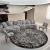 3.4M Extra-Long Modern Sectional Sofa with Zebra Pattern, Comfortable Upholstered Couch for Spacious Living Room