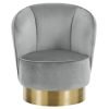 70×75×80 cm Petite Luxury Armchair – Fixed-Base Velvet Single Seat in Grey, Mist Blue & Pink