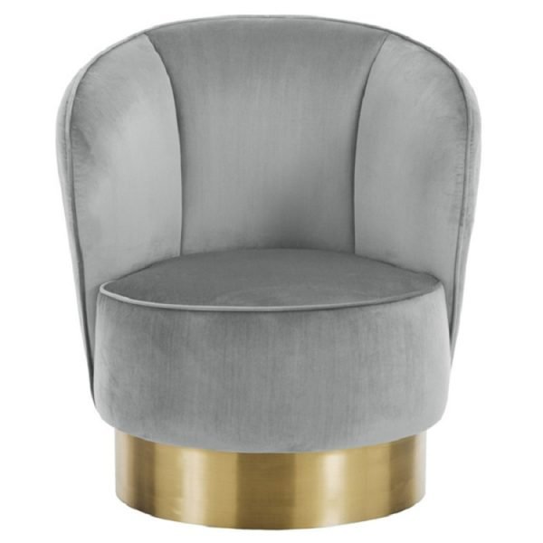 70×75×80 cm Petite Luxury Armchair – Fixed-Base Velvet Single Seat in Grey, Mist Blue & Pink