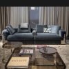 250CM Dark Green Velvet Sectional Sofa with Wooden Accents, Perfect for Modern Living Rooms