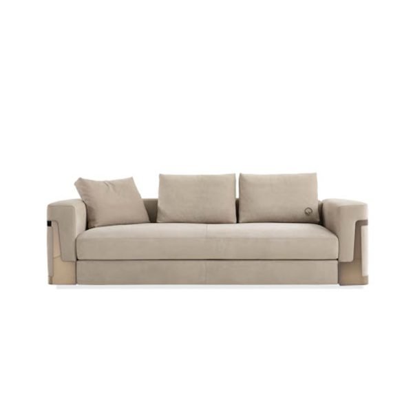 250CM Dark Green Velvet Sectional Sofa with Wooden Accents, Perfect for Modern Living Rooms