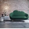 2M Cloud-Shaped Cream Velvet Sofa with Gold Legs, Exquisite for Modern Living Rooms