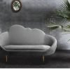 2M Cloud-Shaped Cream Velvet Sofa with Gold Legs, Exquisite for Modern Living Rooms