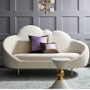 2M Cloud-Shaped Cream Velvet Sofa with Gold Legs, Exquisite for Modern Living Rooms