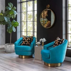 Luxury Swivel Accent Chair 78×82×85 cm – Velvet, Rotating Base, 3 Colors